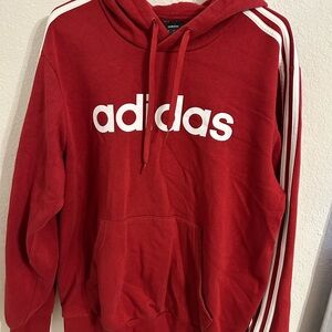 Adidas Men's Red Hoodie Sweater